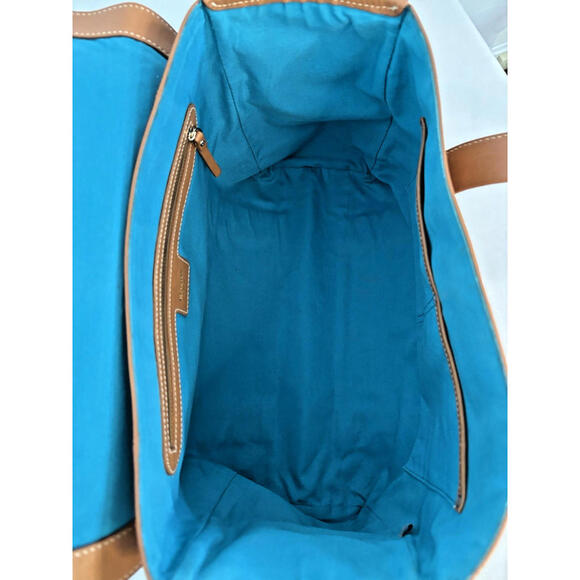 Kate Spade Brown Leather Flap Purse Bag Tote Satchel Fabric Lined 13" x 10" - Picture 9 of 9